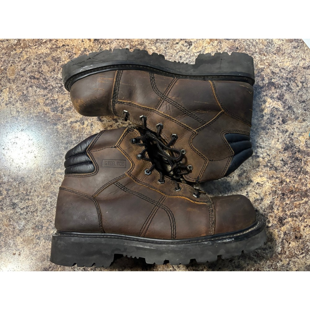Thorogood Mens Steel Toe Leather Work Boots Brown Lace Up 804-4638 10W - Picture 13 of 14